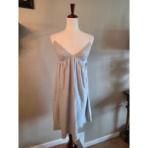 Intimissimi Women's Babydoll Chemise Nightgown SZ Large Embroidered Striped